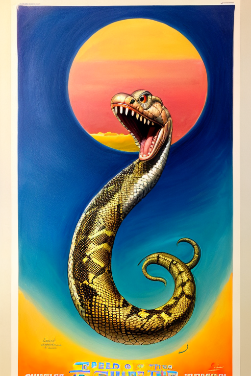 a disney poster for a movie title snek, and on the poster is a picture ...