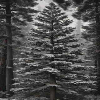 black and white pine tree clip art
