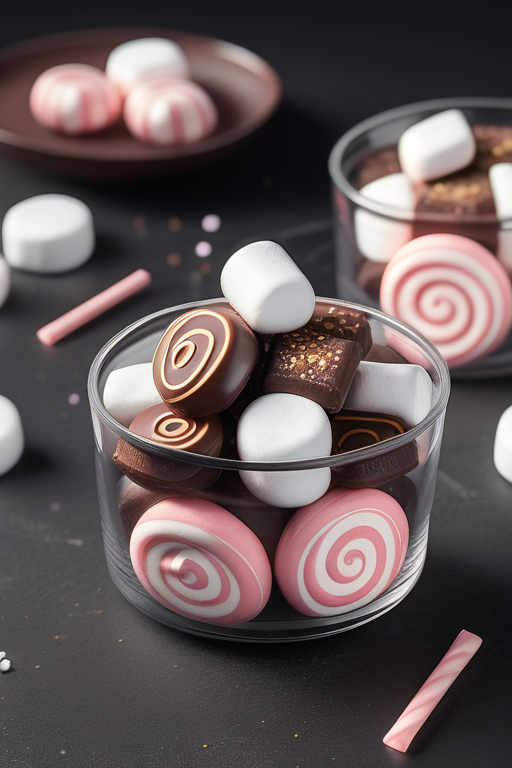 candy with chocolate and marshmallow
