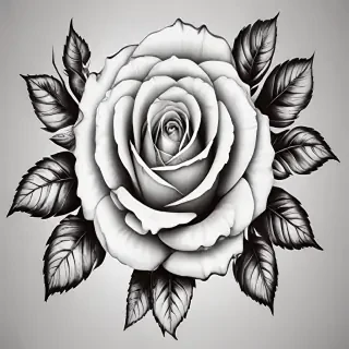 black and white rose clip art
