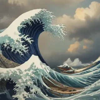 great wave wallpaper