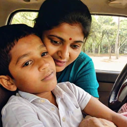 indian son with mom