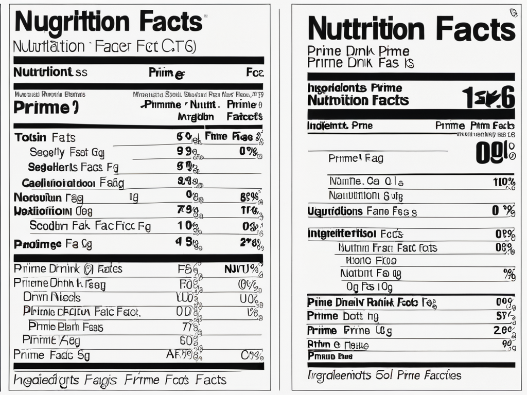 ingredients prime drink nutrition facts