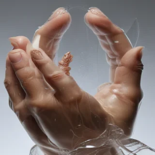 transparent praying hands