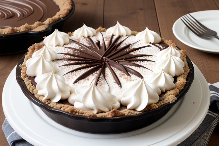 chocolate cream pie with chocolate graham cracker crust