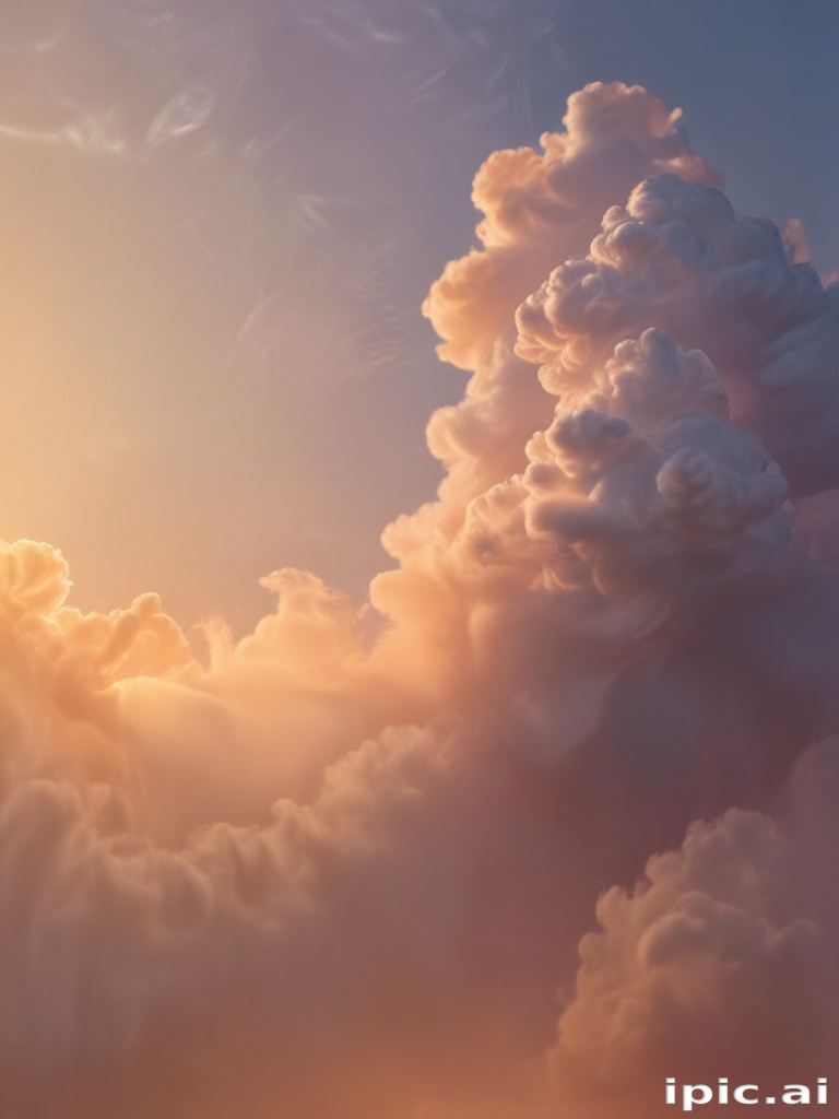 Majestic Sunset Clouds Illuminated by Soft Hues of Pink and Orange