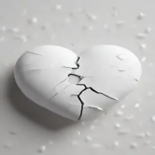 white broken heart