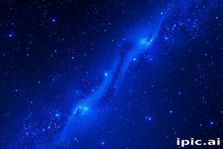 Vast Cosmic Landscape Filled with Twinkling Stars and Deep Blue Nebulae