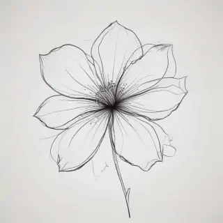 simple flower line art