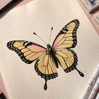 butterfly drawing aesthetic