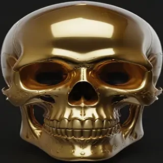transparent gold skull