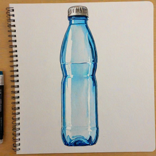water bottle drawing