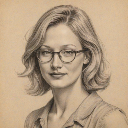 Magnificent Joey Lauren Adams, pencil sketch, portrait of Pleasing woman 1924s in glasses, hair style beatnik, outline, clear lines, fine lines, 8k