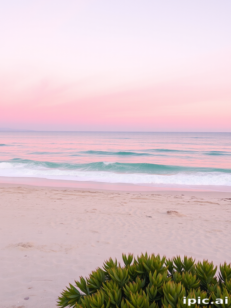 pastel pink beach wallpaper