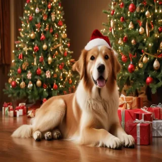 christmas dog background