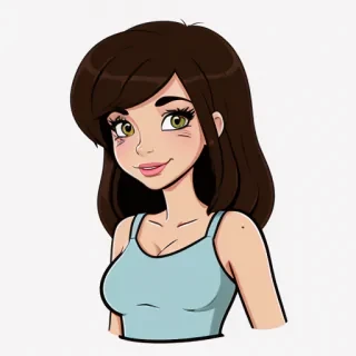 brunette cartoon character