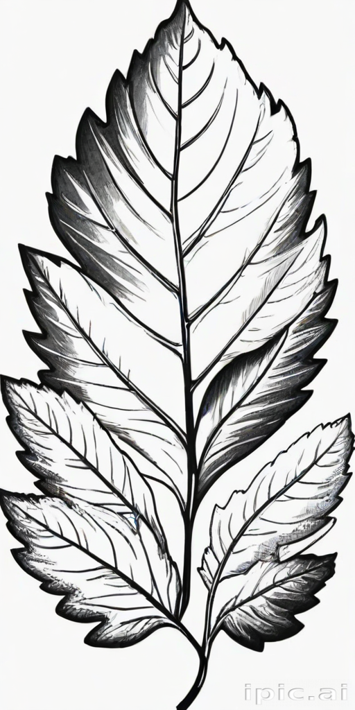leaf clip art black and white