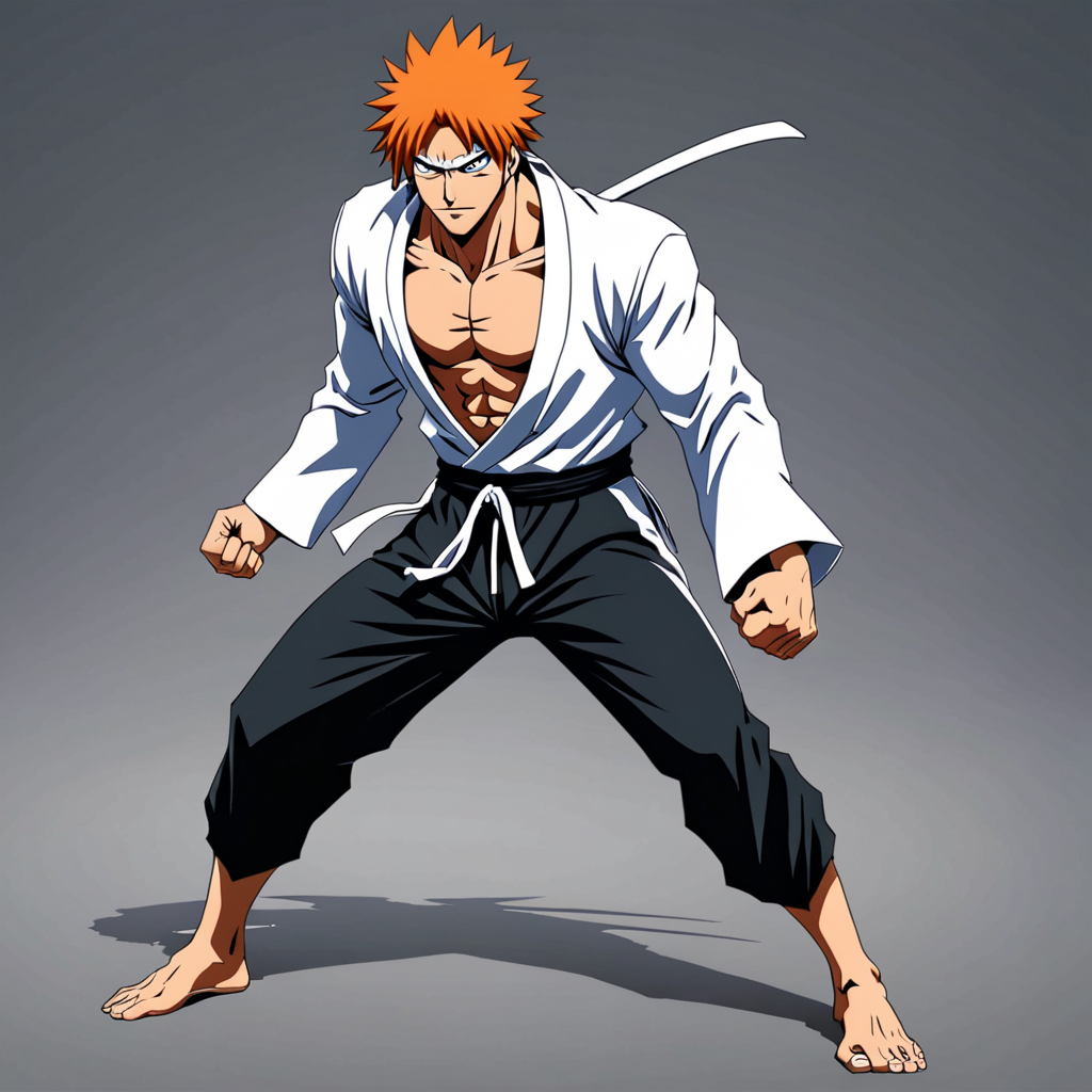 Ai Image Generator - Ai Art Generator - High Quality and 100% Unique Images  - iPic.Ai anime fighter in a dinamic pose in anime bleach style