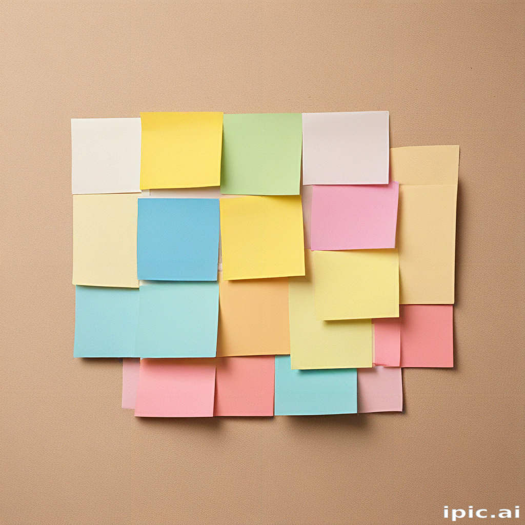 Colorful Collection of Sticky Notes Arranged in a Creative Pattern