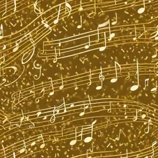 gold music notes