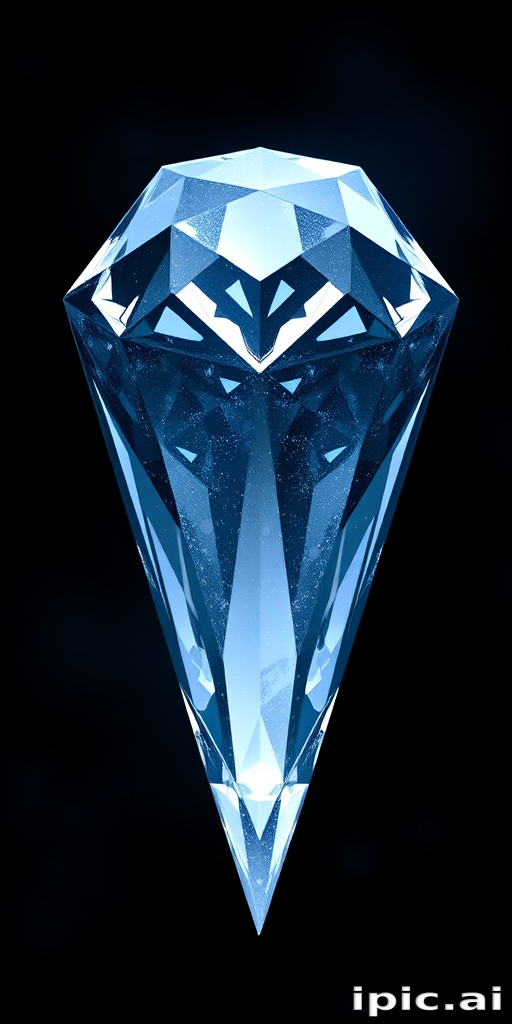 Stunning Blue Diamond Sparkling Brightly Against a Dark Background.