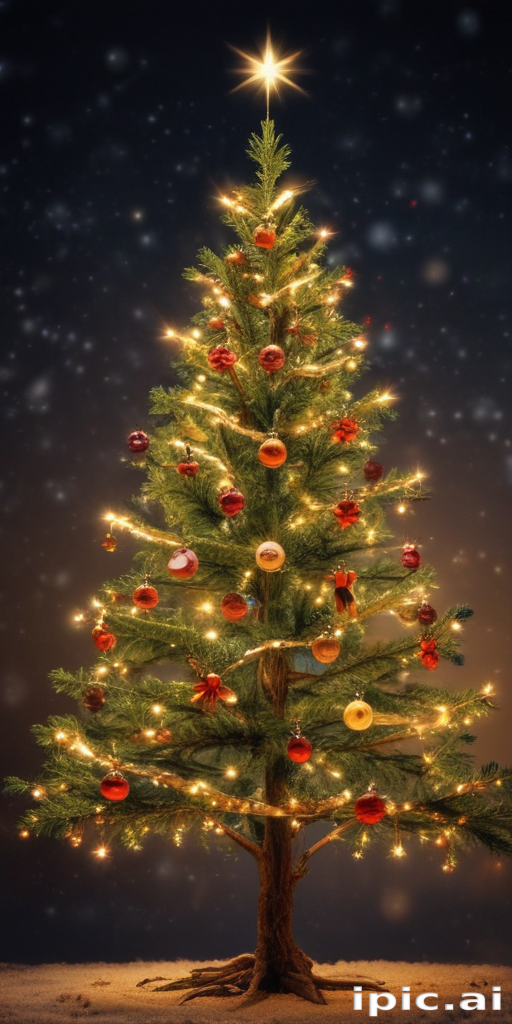 Beautifully Decorated Christmas Tree with Lights and Ornaments Glowing ...