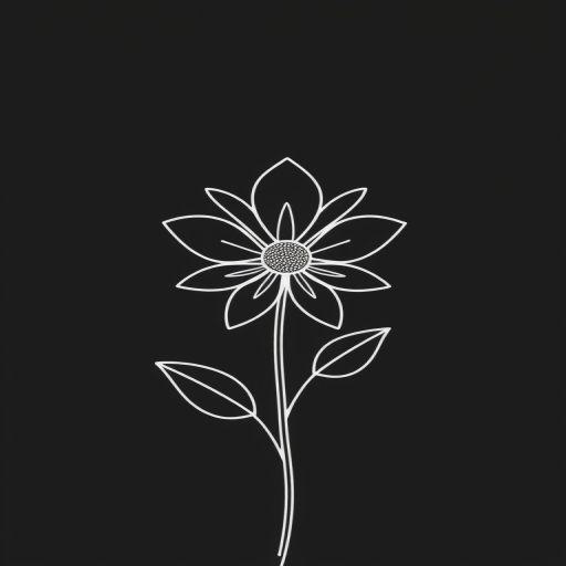 simple flower line art