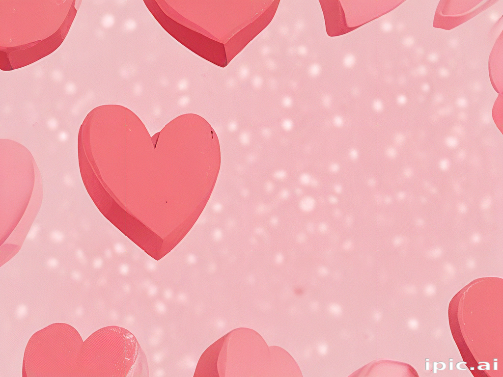 Colorful Hearts on a Soft Pink Background for Romantic Celebrations