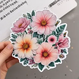 aesthetic flower stickers