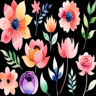 watercolor flower clipart