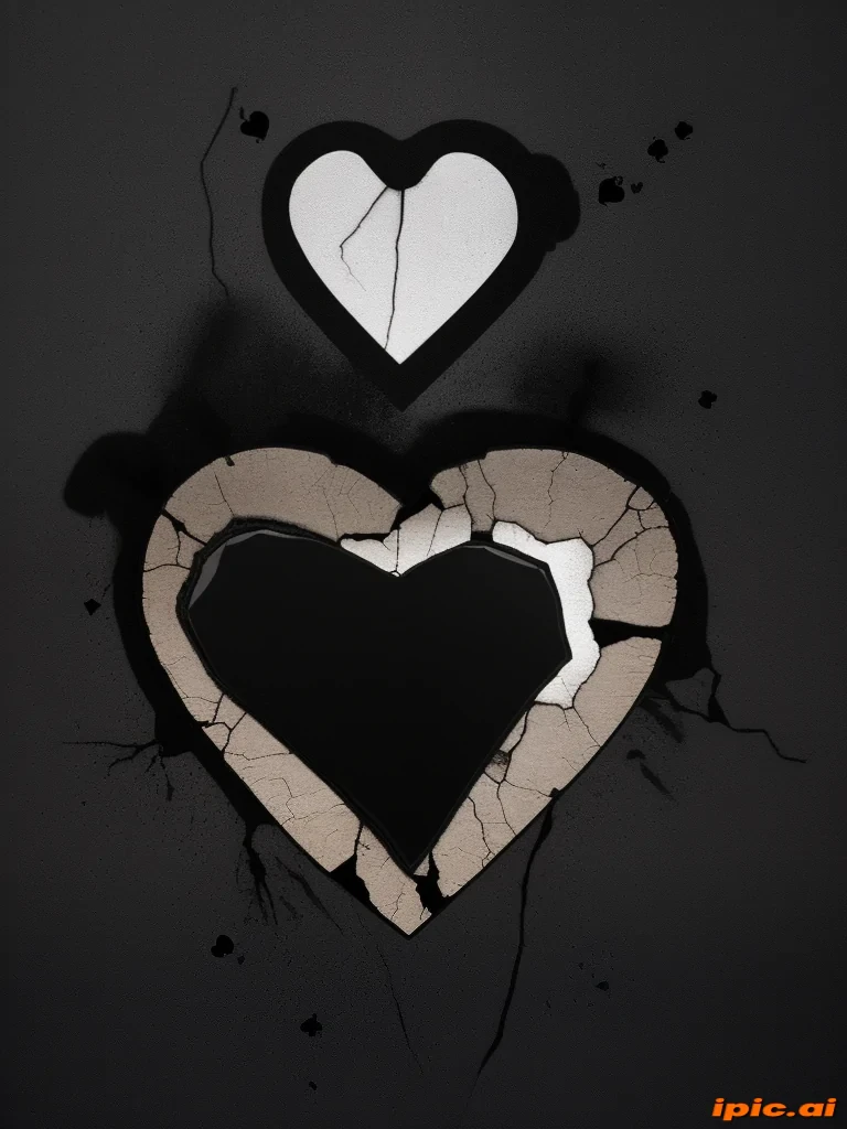 broken black heart