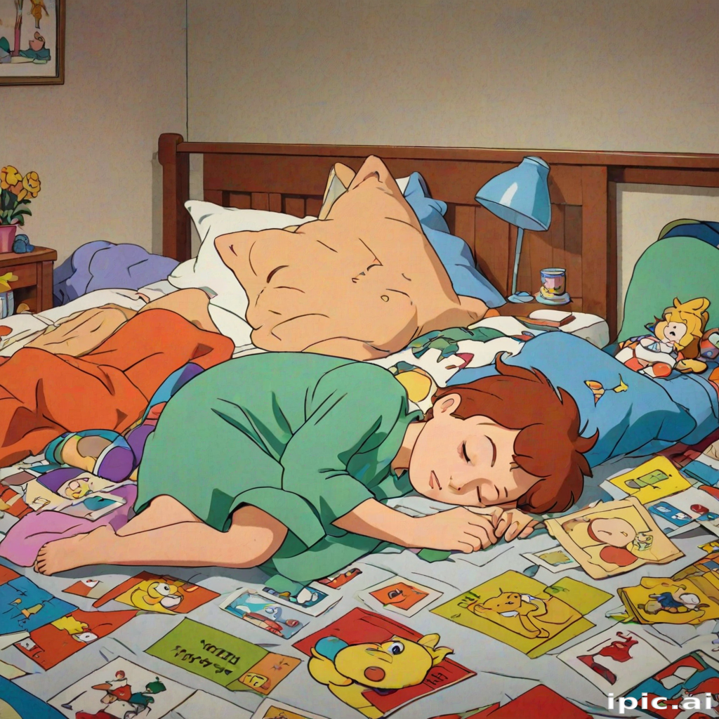 sleeping in cartoons