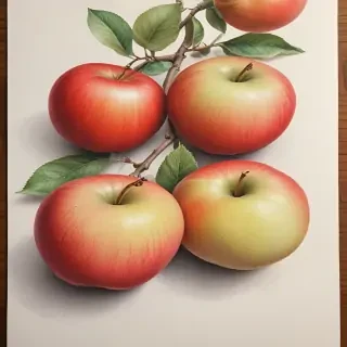 drawn apples