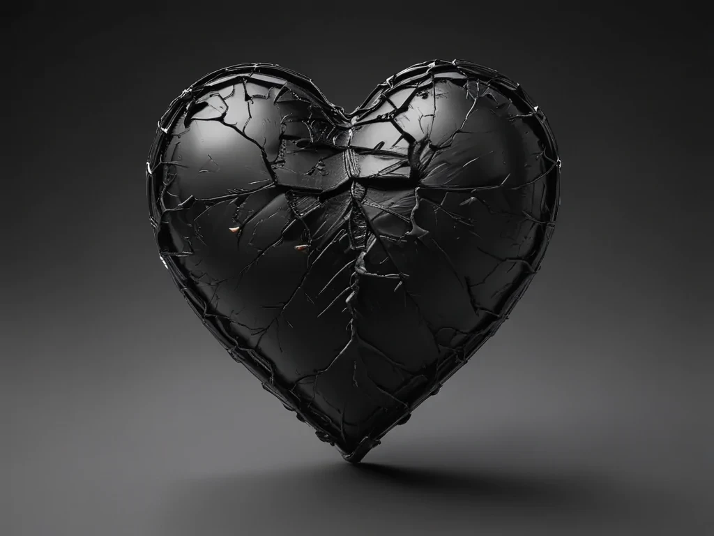 black broken heart