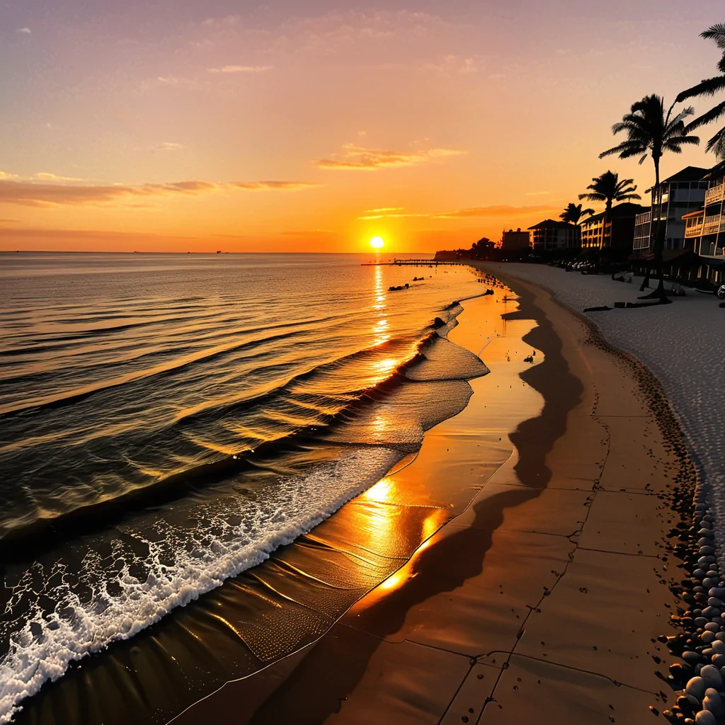 sunset by the beach