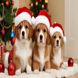 christmas dogs wallpaper