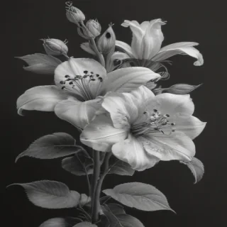 pencil drawn flowers