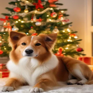 christmas dog background