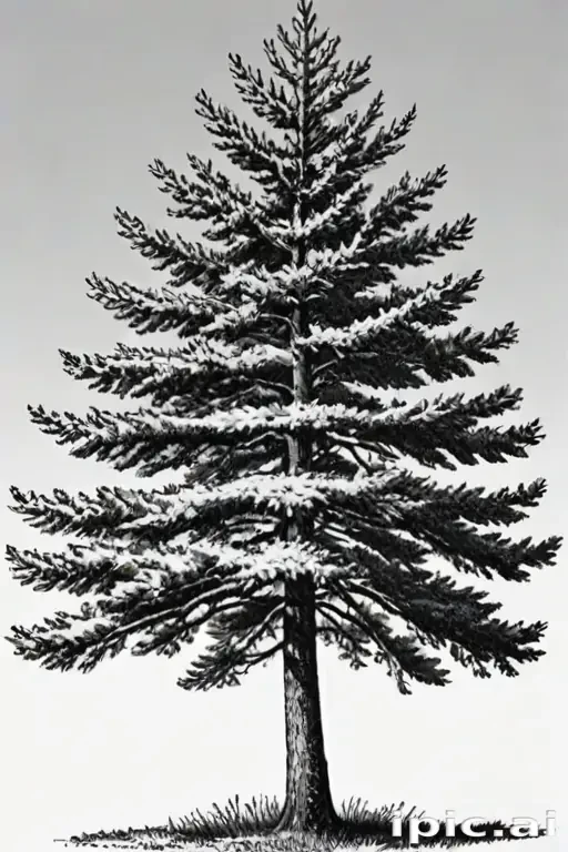 pine tree clip art black and white