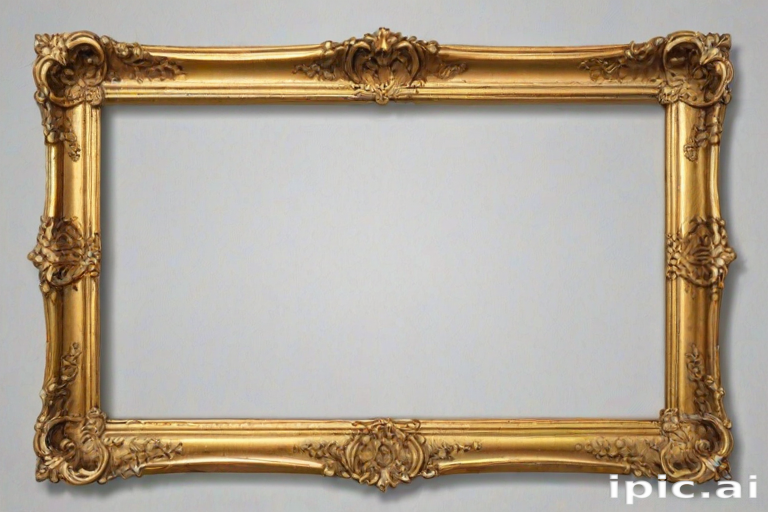 rectangle golden frame png