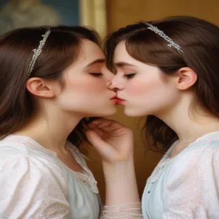 2 girls kissing