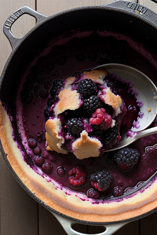 blackberry cobbler in dutch oven