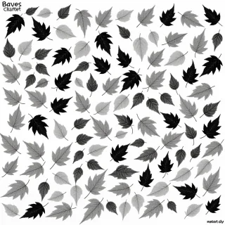 leaves clipart black and white