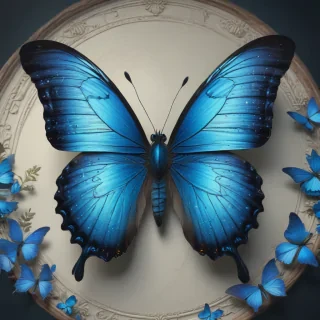 aesthetic blue butterfly
