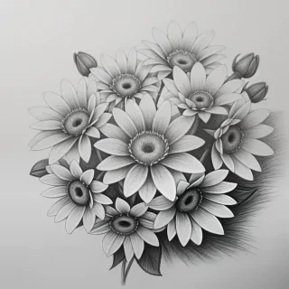 pencil drawings of flowers
