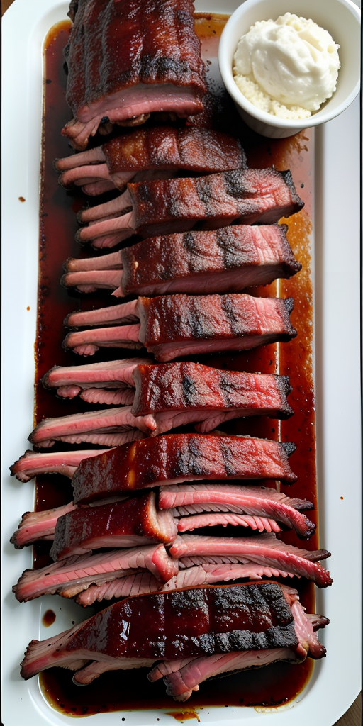 Deliciously Glazed Barbecue Brisket Served on a Colorful Bed of Vegetables