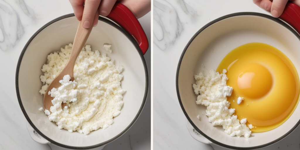 adding cottage cheese to eggs