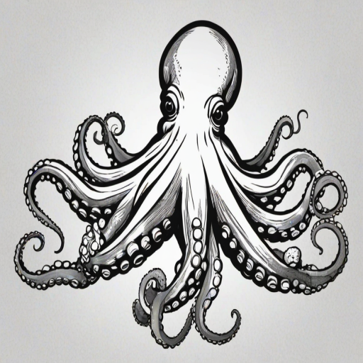 octopus clip art black and white