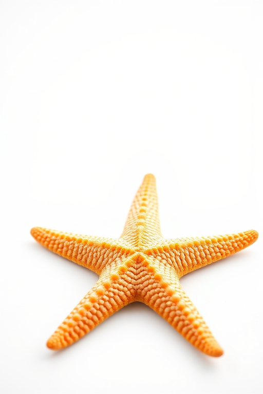 starfish on a white background, macro close-up, f/2.8 aperture, 50mm lens, ISO 100, natural light, DSLR camera