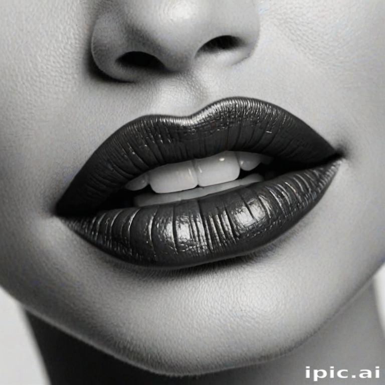 lips clipart black and white
